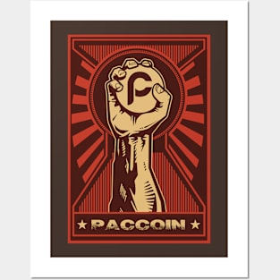 Paccoin: Propaganda style triumphant fist clutching a Paccoin Posters and Art